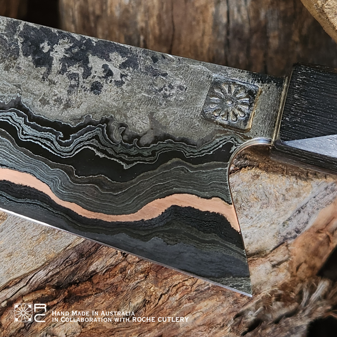 Juma Aged Ivory Handle Roche Cutlery Knife - Hand Forged in Australia