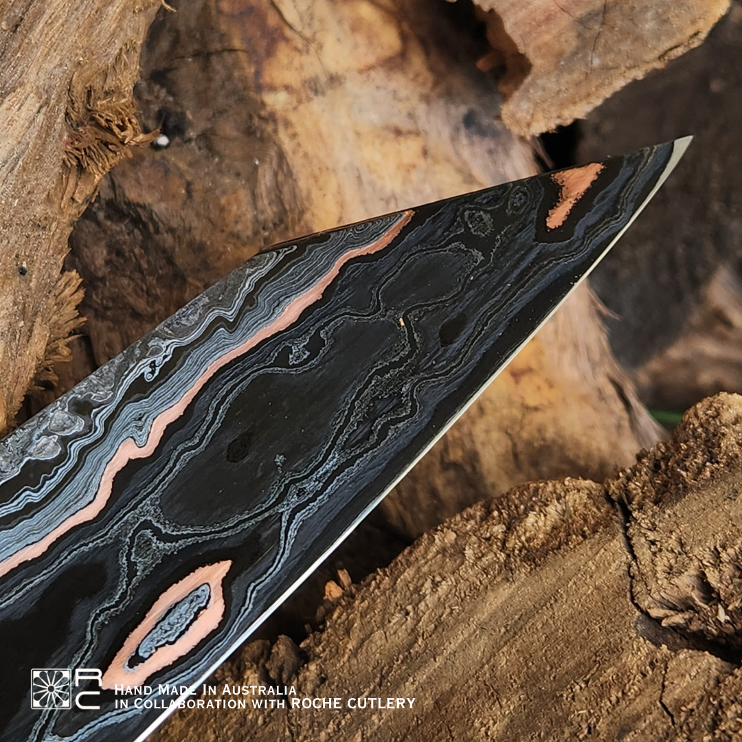 Juma Aged Ivory Handle Roche Cutlery Knife - Hand Forged in Australia