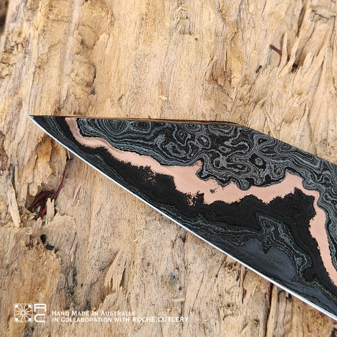 Juma Aged Ivory Handle Roche Cutlery Knife - Hand Forged in Australia